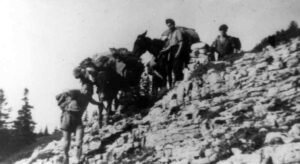 Quatrième trimestre 1943 - Elément du camp C2 sur le flanc Est du Vercors